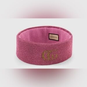 Gucci Pink and Gold Knit Headband